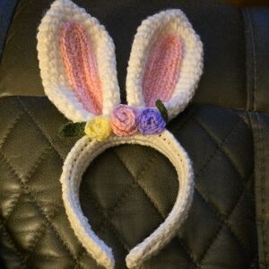 Crochet Bunny Ears Headband Easter Spring Handcrafted